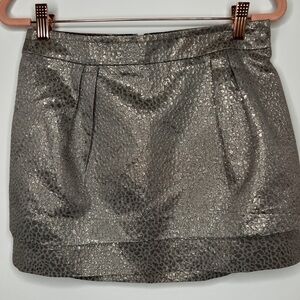 Express Metallic Textured Mini Skirt